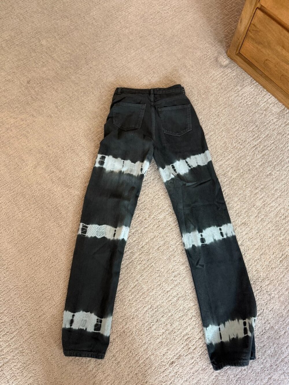 Reformation Jeans Black Bleached Stripe High Rise Size 26